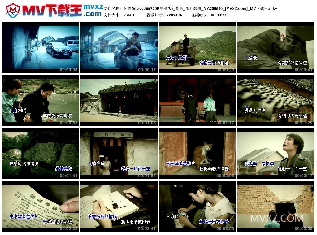 凌志辉-思忆痛(720P高清版)_粤语_流行歌曲_MA300540